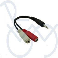 Verloopkabel 3.5mm stereo M naar 2x mono F